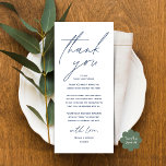 Modern Wedding Dinner Place Setting Thank You Card<br><div class="desc">This is the Modern editable card, in minimalist script design, navy blue theme, wedding dinner / brunch / lunch celebration Place Setting Thank You Cards. Share the love and show your appreciation to your guests, when they sit down at their seat and read this personalised charming thank you place setting...</div>