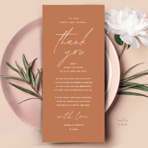 Modern Wedding Dinner Place Setting Thank You Card