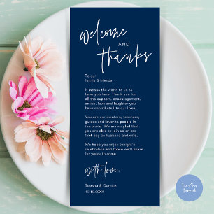 Modern Wedding Dinner Place Setting Thank You Card