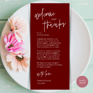 Modern Wedding Dinner Place Setting Thank You Card