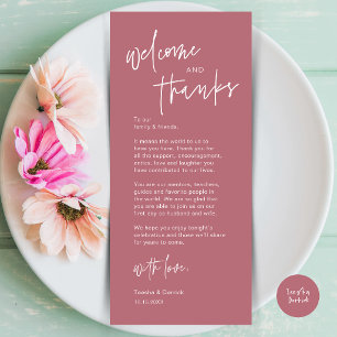 Modern Wedding Dinner Place Setting Thank You Card