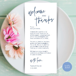 Modern Wedding Dinner Place Setting Thank You Card