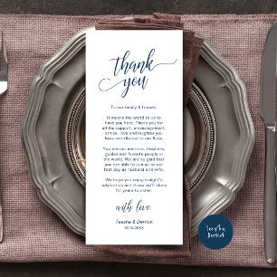 Modern Wedding Dinner Place Setting Thank You Card