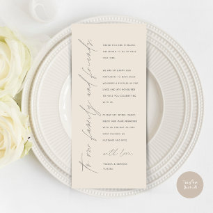 Modern Wedding Dinner Place Setting Thank You Card