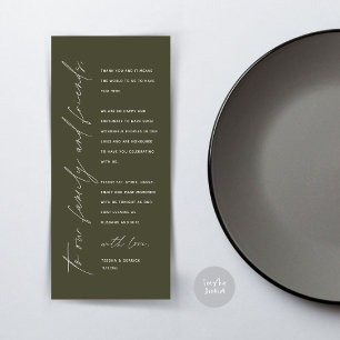 Modern Wedding Dinner Place Setting Thank You Card
