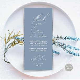 Modern Wedding Dinner Place Setting Thank You Card