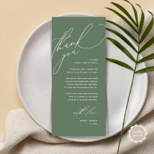 Modern Wedding Dinner Place Setting Thank You Card
