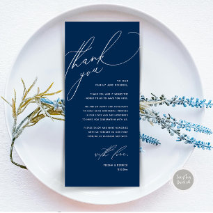 Modern Wedding Dinner Place Setting Thank You Card