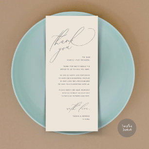 Modern Wedding Dinner Place Setting Thank You Card