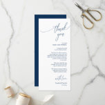 Modern Wedding Dinner Place Setting Thank You Card<br><div class="desc">This is the Modern romantic script, in classy Navy Blue font, Place Setting Thank You Cards. Share the love and show your appreciation to your guests, when they sit down at their seat and read this personalised charming thank you place setting card. It's a wonderful way to kick off your...</div>