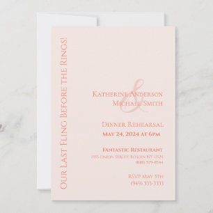 Modern Wedding Dinner Rehearsal-Blush Invitation