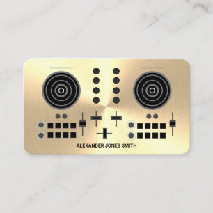 Modern Wedding DJ - Faux Gold Business Card