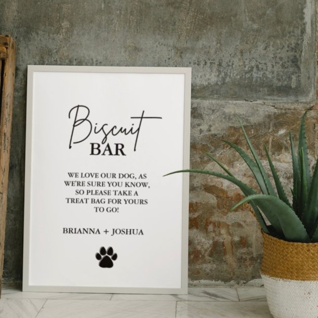 Modern wedding dog treat sign biscuit bar favour (Creator Uploaded)