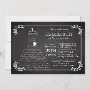 Modern Wedding Dress Bridal Shower Invitation