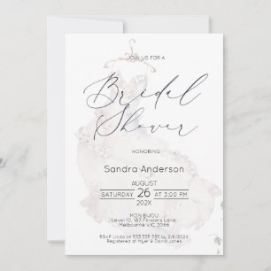 Modern Wedding Dress Bridal Shower Invitation