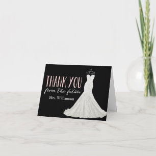 Modern Wedding Dress   Bridal Shower Thank You