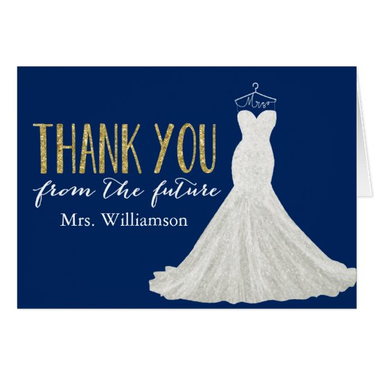 Modern Wedding Dress | Bridal Shower Thank You Card