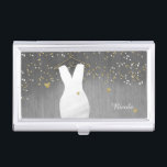 Modern Wedding Dress & Confetti Hearts Fashion Business Card Holder<br><div class="desc">Modern Wedding Dress & Confetti Hearts Fashion Business Card Holder. Customise with any text or leave it blank.</div>