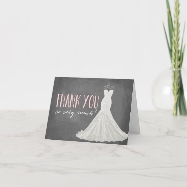 Modern Wedding Dress | Thank You Card (Front)