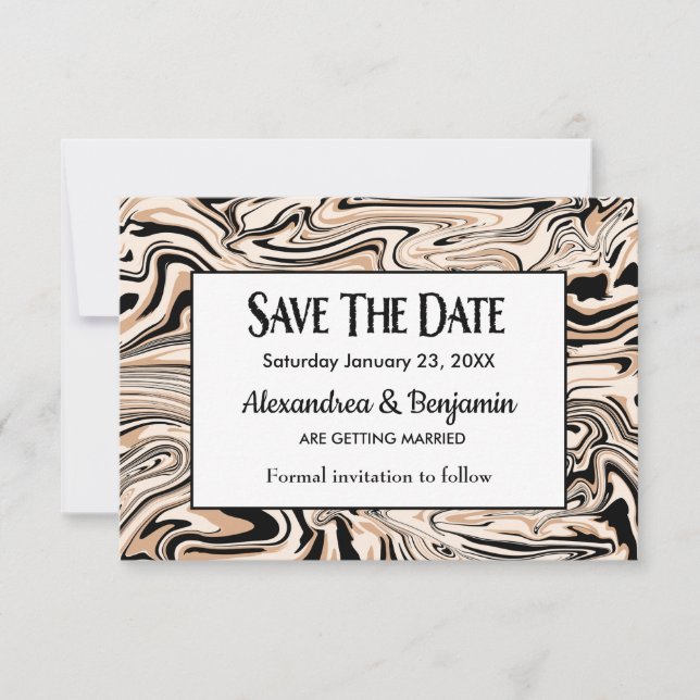 Modern Wedding Elegant Watercolor Pattern Custom Save The Date (Front)