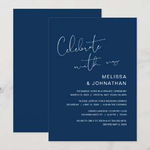 Modern Wedding Elopement, Celebrate with us Invita Invitation