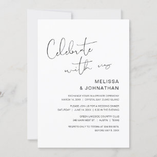 Modern Wedding Elopement, Celebrate with us Invitation