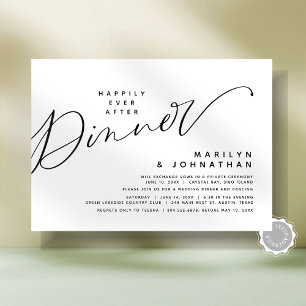 Modern Wedding Elopement Happily Ever After Dinner Invitation