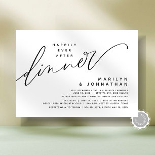 Modern Wedding Elopement Happily Ever After Dinner Invitation