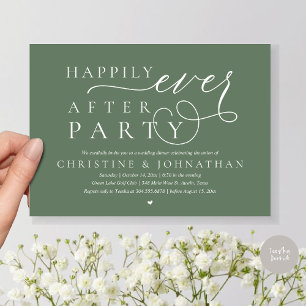 Modern Wedding Elopement, Happily Ever After Party Invitation