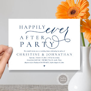 Modern Wedding Elopement, Happily Ever After Party Invitation