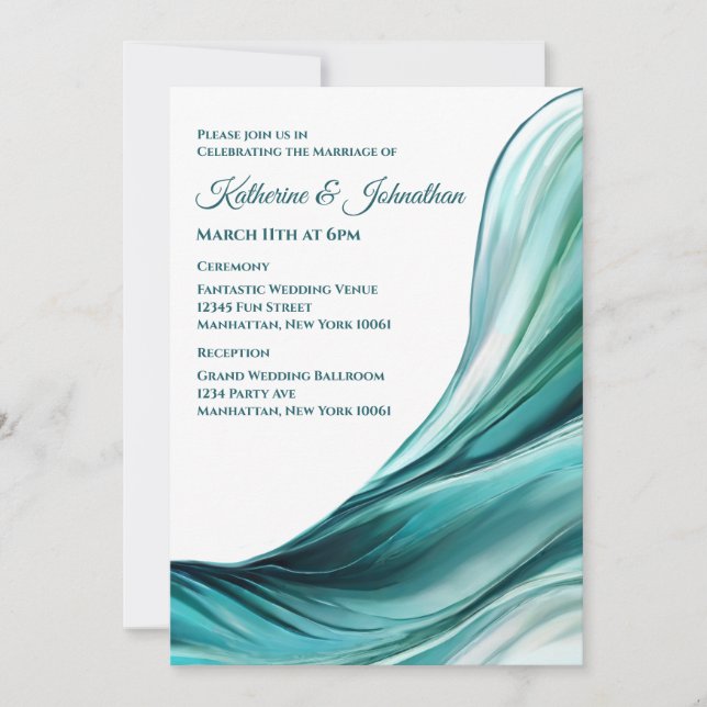 Modern Wedding-Emerald Green- Invitation (Front)