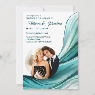 Modern Wedding-Emerald Green-Photo- Invitation