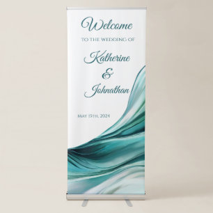Modern Wedding-Emerald Green- Retractable Banner