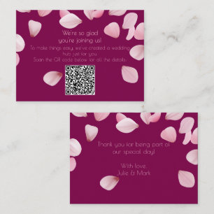Modern Wedding Enclosure Card with QR Code