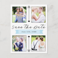 Modern Wedding Engagement 4 Photo Save the Date