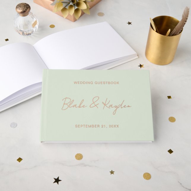 Modern Wedding Engagement Party Personalised Guest Book (Front Open)