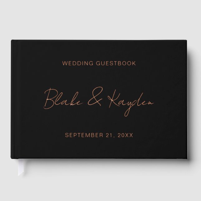 Modern Wedding Engagement Party Personalised Guest Book (Front)