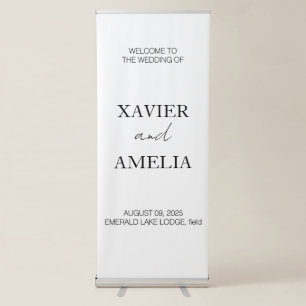   Modern Wedding Engagement Party Wedding Welcome Retractable Banner