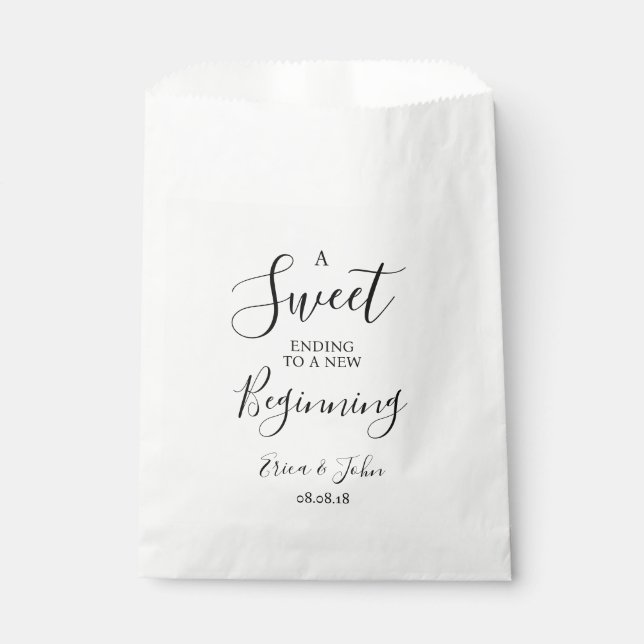 Modern Wedding Favour Bag Sweet Ending (Front)