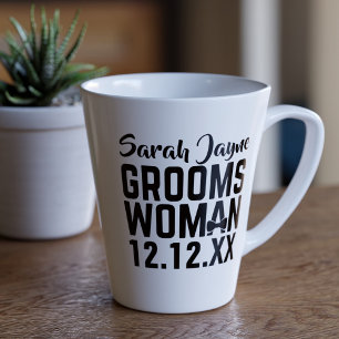 Modern Wedding Favour Groomswoman Latte Mug
