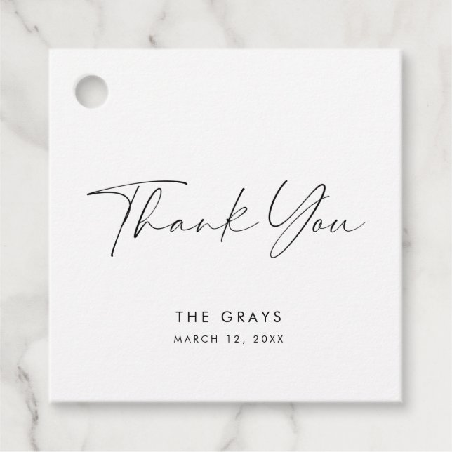 Modern Wedding Favour Tag (Front)