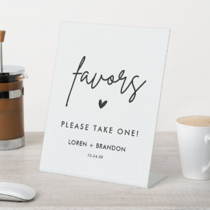 Modern Wedding Favours Please Take One Pedestal Sign
