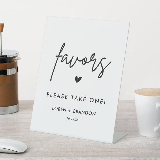 Modern Wedding Favours | Please Take One  Pedestal Sign (In SItu)