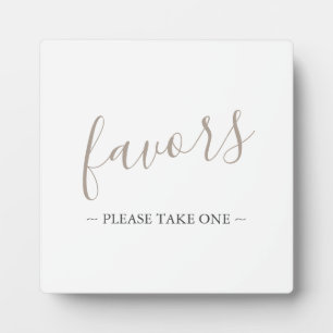 Modern Wedding Favours Sign Plaque