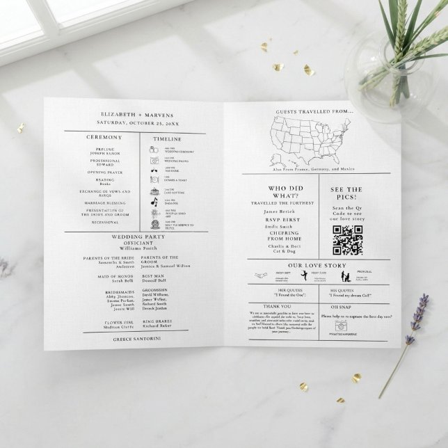 Modern Wedding Folded Infographic Program Programme (Creator Uploaded)