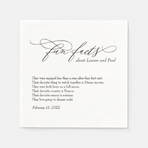 Modern Wedding Fun facts napkins 