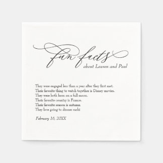Modern Wedding Fun facts napkins 