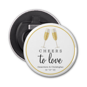 Modern Wedding Gold Cheers to Love Champagne Bottle Opener