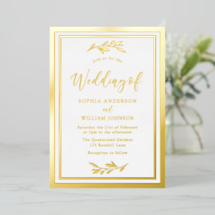 Modern Wedding Gold Leaf Elegant Border