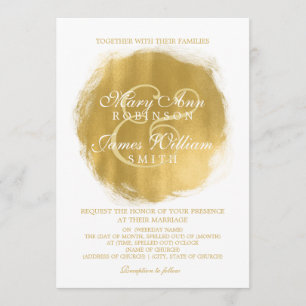 Modern Wedding Gold Paint Look Invitation